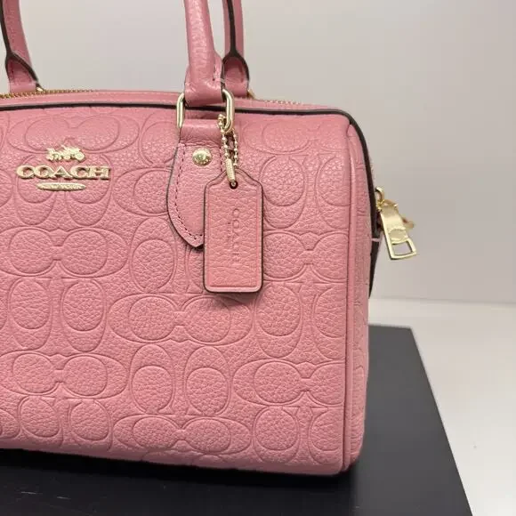 Coach Rowan Satchel Bag In Signature Leather CCD50 Peony